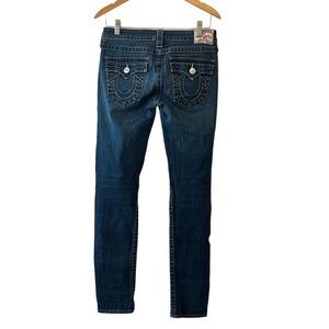 True Religion Medium Wash Julie Straight Leg Denim Jeans—Size 27